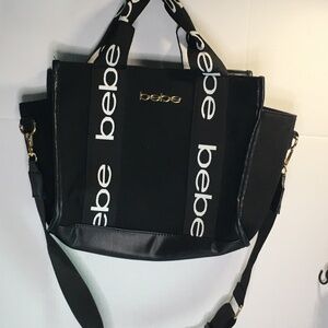 Bebe Black and White Tote bag